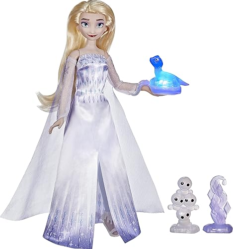 Disney Frozen 2 Elsa y amigos que hablan, muñeca Elsa con más de 20 sonidos y frases, accesorios de muñeca de moda, juguete para niños de 3 años en
