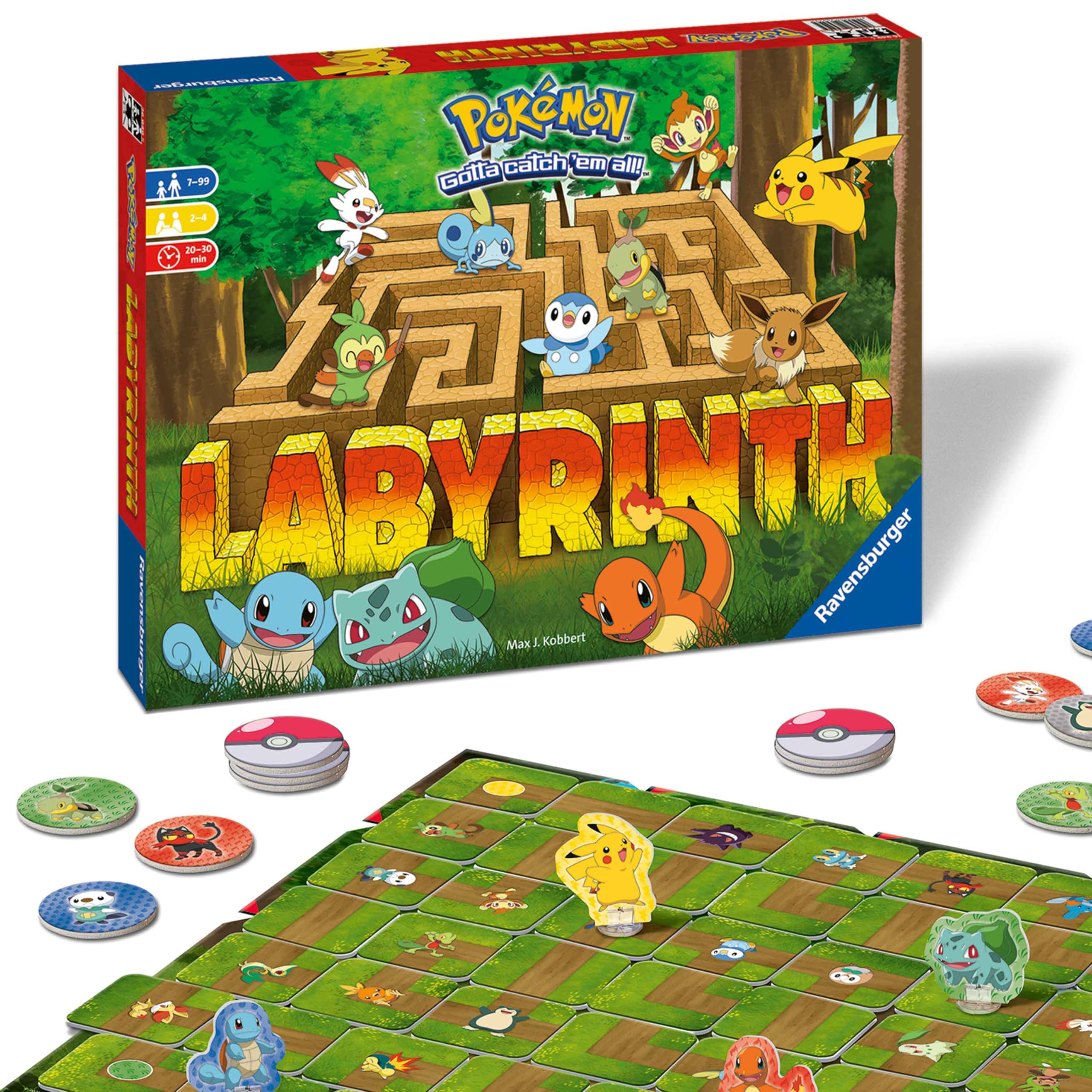 Pokemon Labyrinth - Moving Maze Family Board Games for Kids Age 7 Years Up - 2 to 4 Players for Boys and Girls