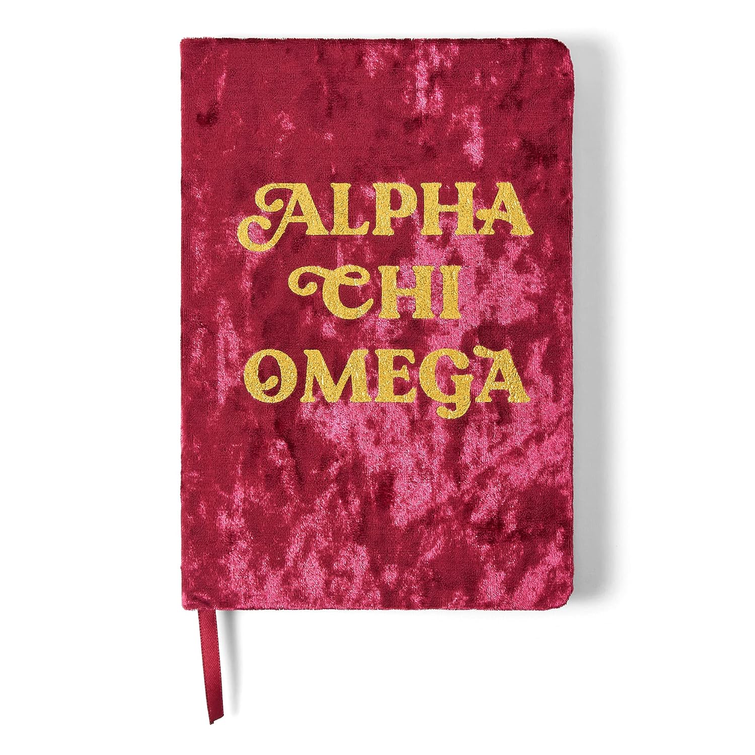 Sorority Shop Alpha Chi Omega Notebook - ACO Velvet Notebook, With Velvet Cover, Gold Foil Imprint, Satin Ribbon, 216 Lined Pages, Glued Binding - Sorority Journal, Alpha Chi Omega Sorority Gift      Unknown Binding
