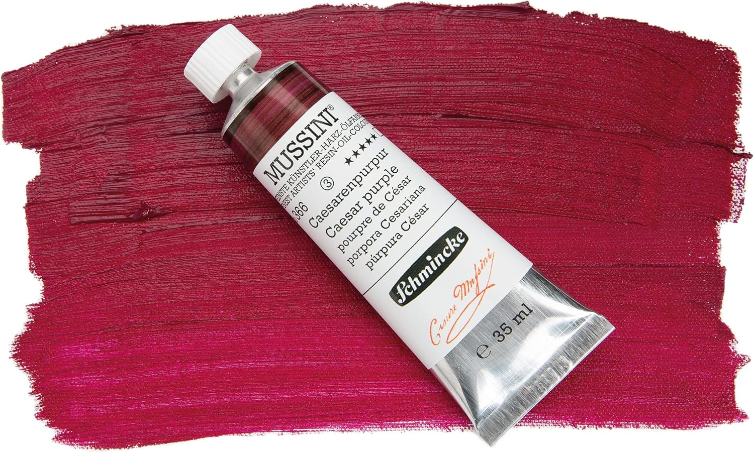 Schmincke - MUSSINI® Finest Resin Oil Colors Premium Wooden Box Oil Painting, 15 x 35 ml Set, 70 615 097,White 150 ml, Terpin, Palette Plug, 3 Brushes, Palette Knife, etc.