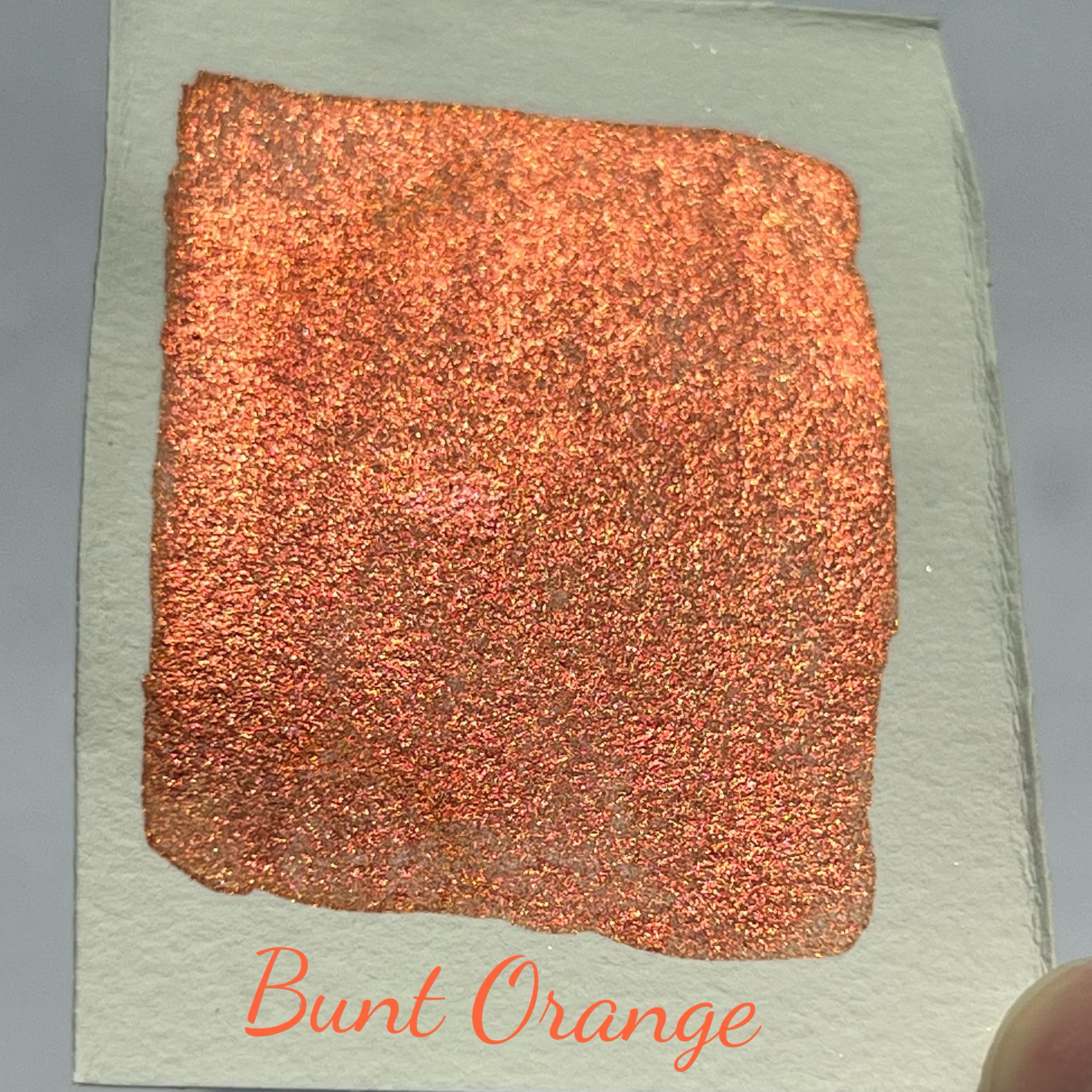 Peinture aquarelle métallique faite main Or brillant Mica Peinture à paillettes Aquarelle complète (Orange vif)