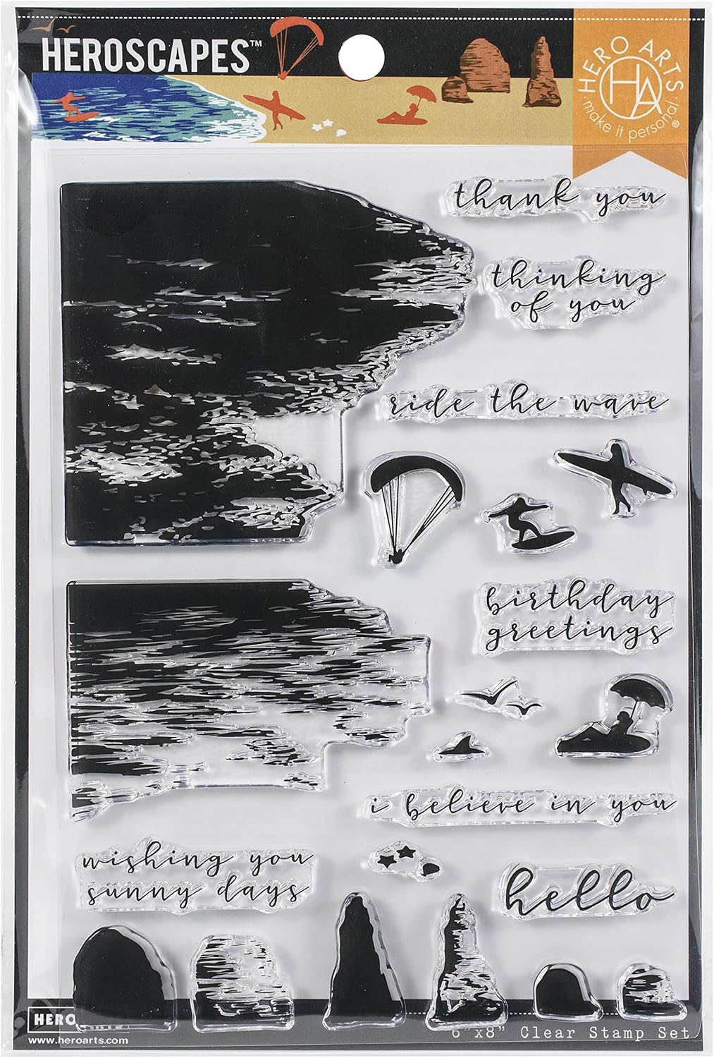 Hero Arts CM447 Clear Stamps, Beach HeroScape