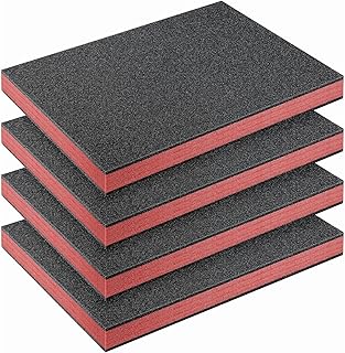 Azonee 4 Pcs Cuttable Polyurethane Foam Pads Craft Foam Insert for Cases Packing Padding Camera Toolbox Storage(16 x 12 x 1.5 Inch)