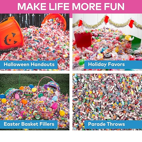 Fun Express Bulk Candy Variety Pack 30 lb, approx 3000 pieces - Individually Wrapped Assorted Candy for 4th of July, Party Favors, Pinata Stuffers & Goodie Bags | Premium Mix for Birthdays, Carnivals & Parades