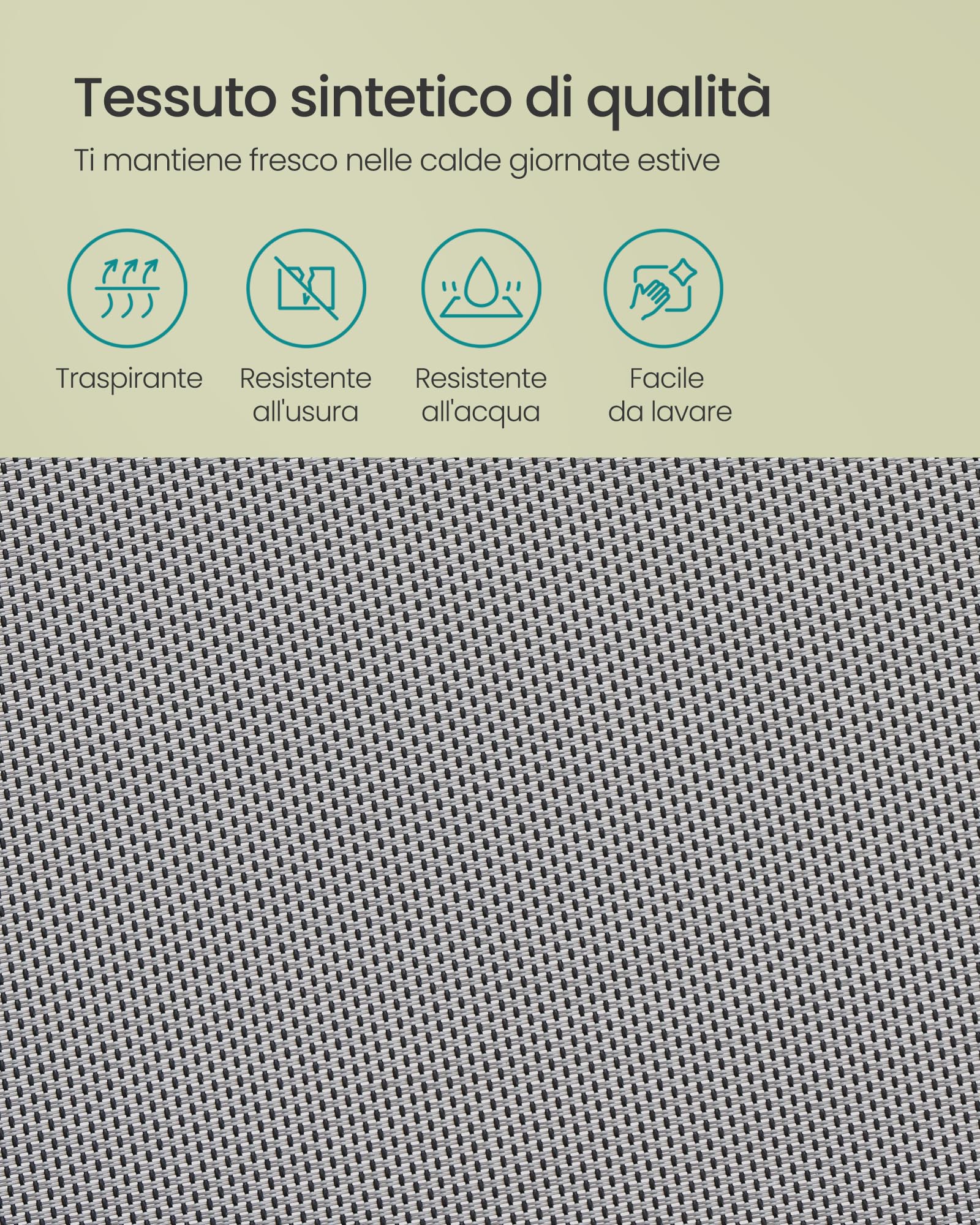 SONGMICS Sedie da Giardino Pieghevoli 2 Pezzi Struttura Metallo Schienale Regolabile 8 Posizioni 150 kg Grigio GCB29GY
