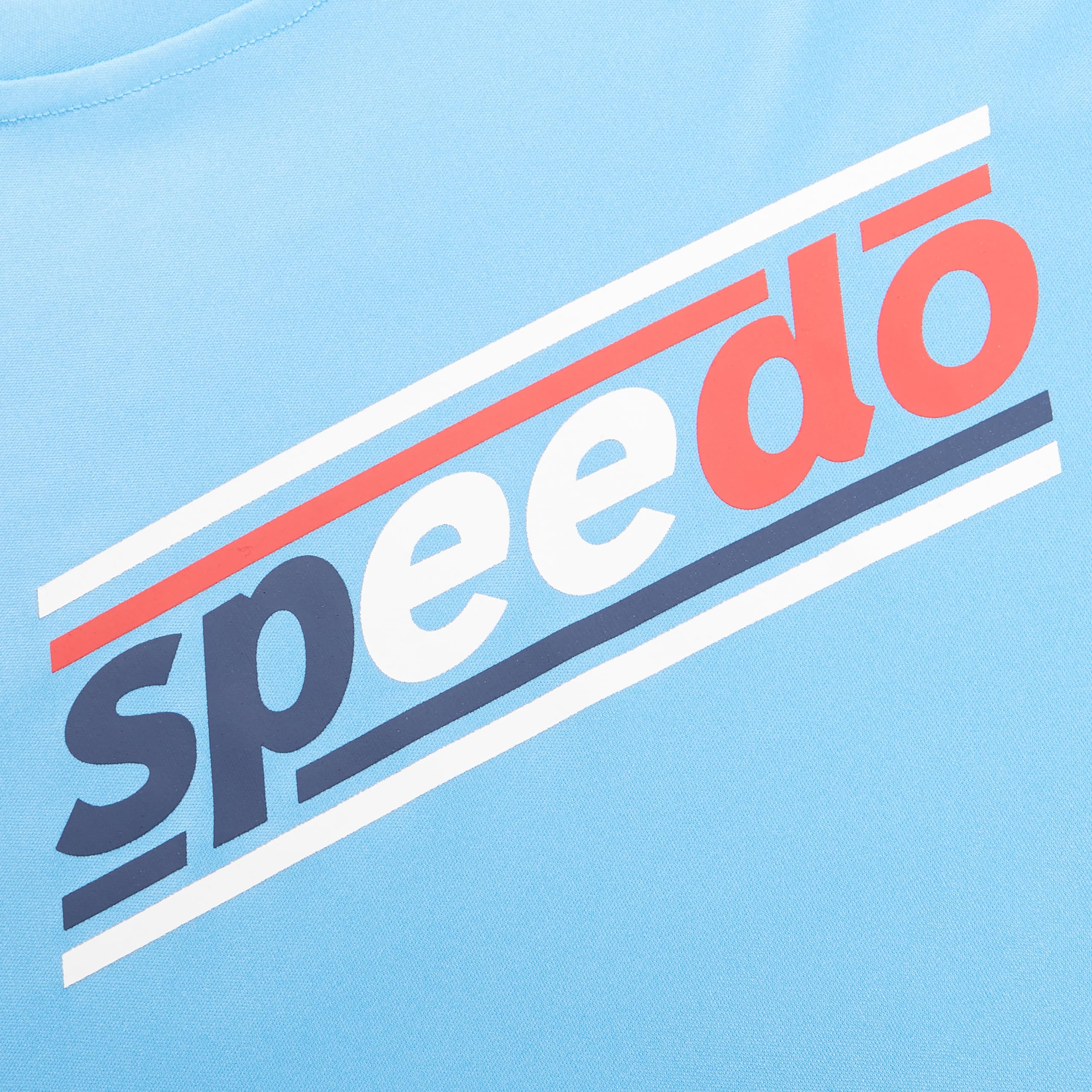 Speedo Boys' Standard Uv Swim Shirt Long Sleeve Tee Graphic, RWB Tranquil Blue