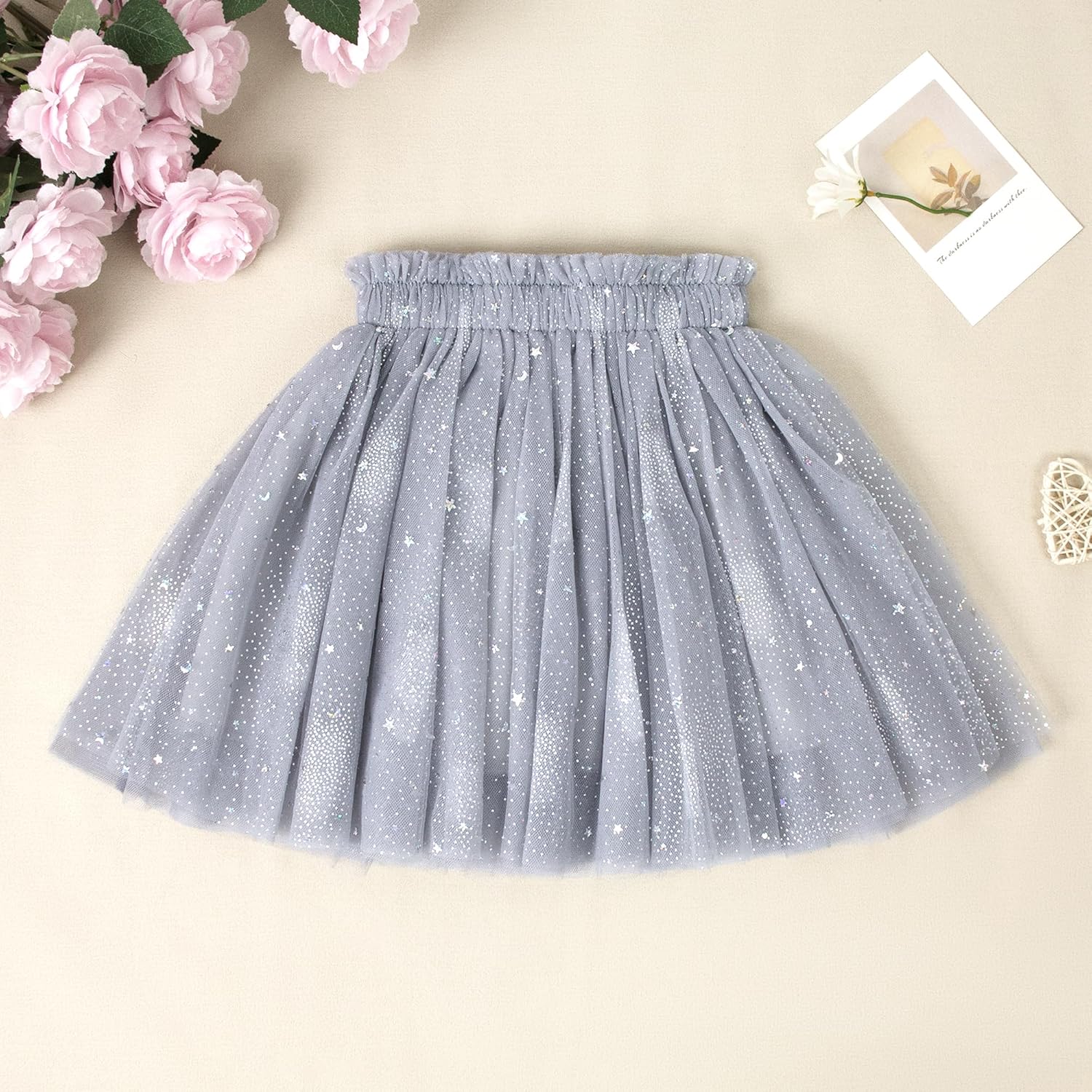 LYSMuch 3T-10Y Toddler Girls Tutu Skirt Stars Sequins Girl Short Skirts Princess Birthday Party Sparkle Bow Tulle Dress - Image 5