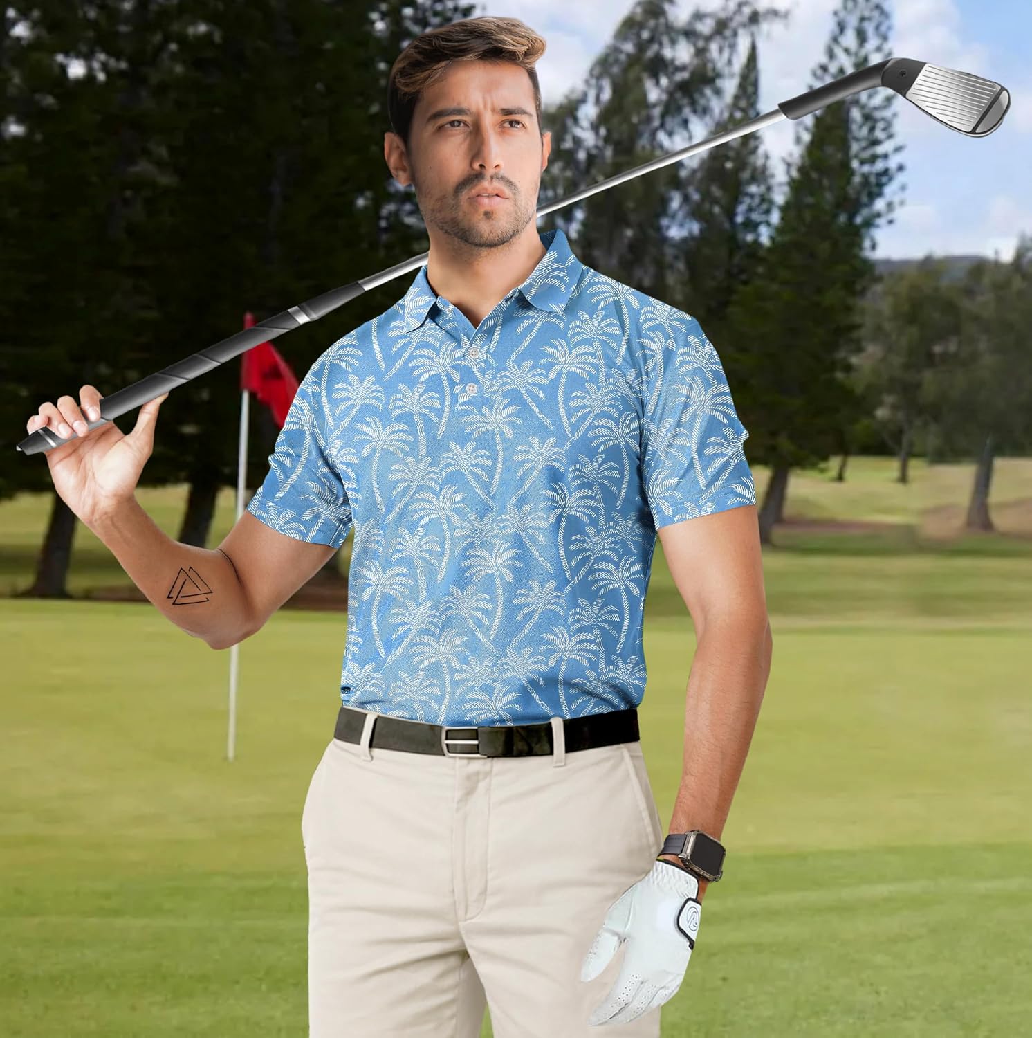Mens Pickleball Polo Short Sleeve Shirt Dri Fit Men's Performance Sports Summers Shirt Wicking t Golf Shirts for Men