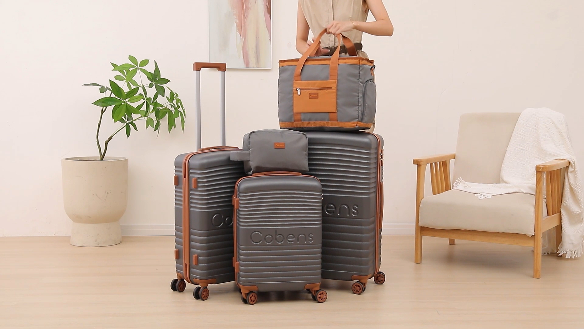 Amazon.com | Cobens 5 Piece Luggage Sets with Spinner Wheels and