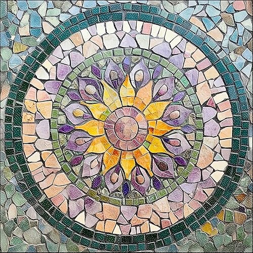 Miniatura 12 de IVN 10 PIEZAS 30x30 Centímetros Azulejos de Despegar y Pegar Retro Circulares Coloridos Adhesivos Autoadhesivos de PVC Vinilo Pegatinas para Retro