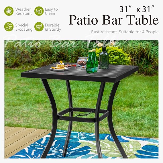 Sophia & William 3-Piece Counter Height Patio Table and Chairs