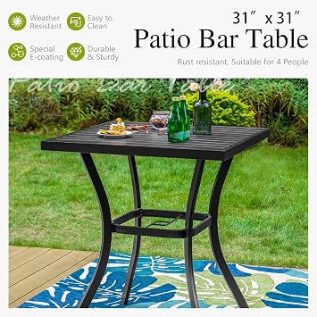 Sophia & William 3-Piece Counter Height Patio Table and Chairs