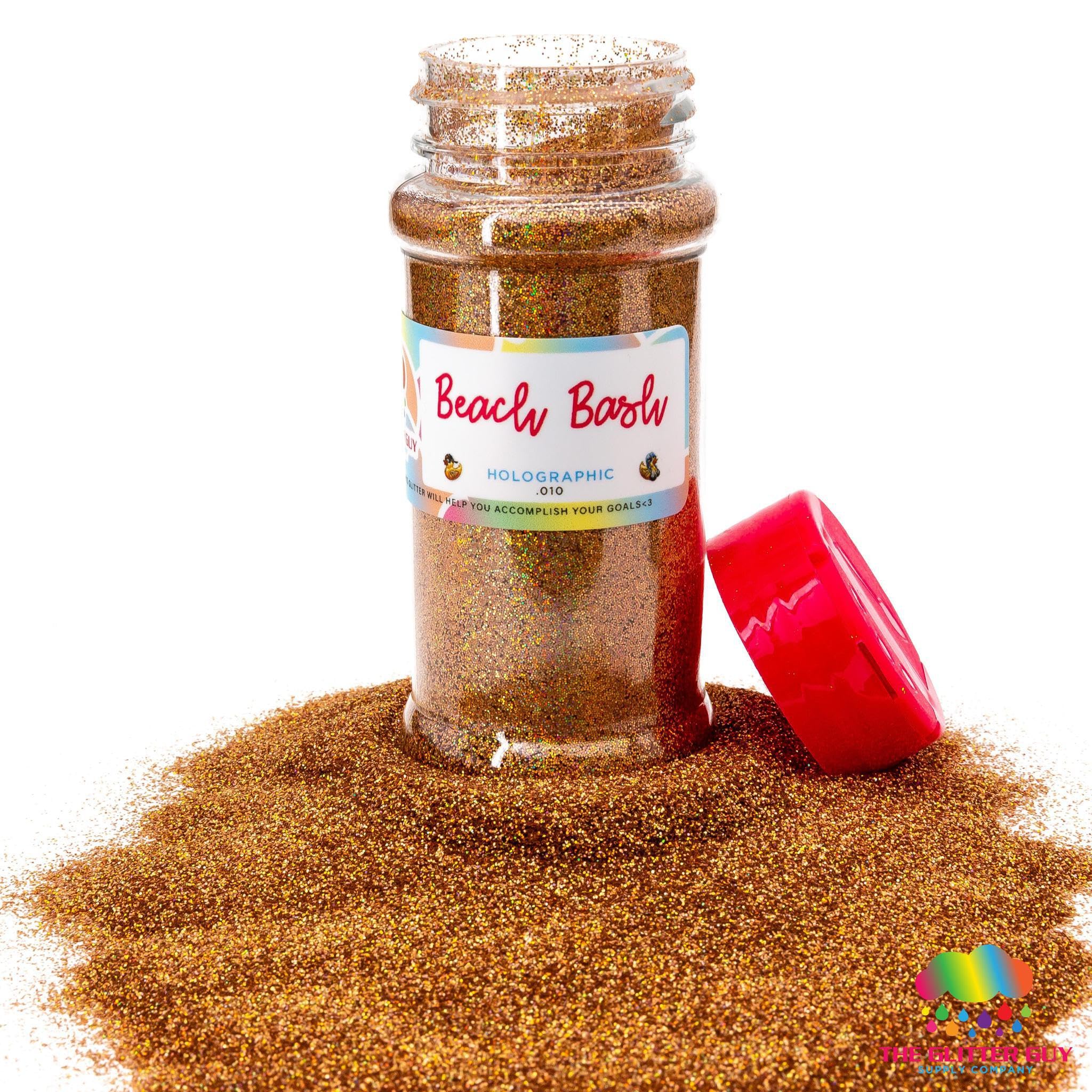 The Glitter Guy: Beach Bash (Premium Holographic Golden Brown Fine Glitter) 3.7oz FINE 0.010" 1/96" 0.0254MM Glitter for Crafts Tumblers Decoration