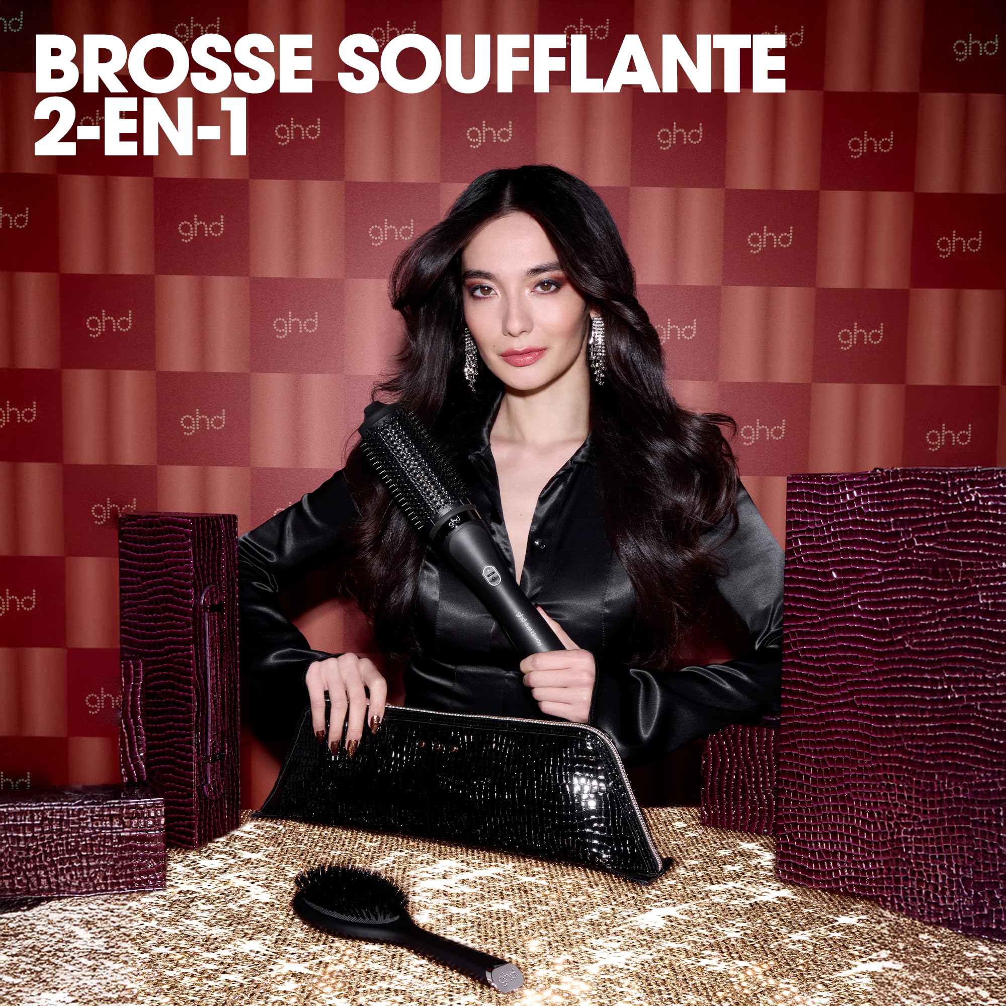 ghd - Brosse soufflante ghd Duet Blowdry - Brosse 2-en-1 (Violette) - Sèche et coiffe Sans Dommage - Brushing Facile à la maison - Tous types Cheveux - S'utilise sur cheveux mouillés et secs