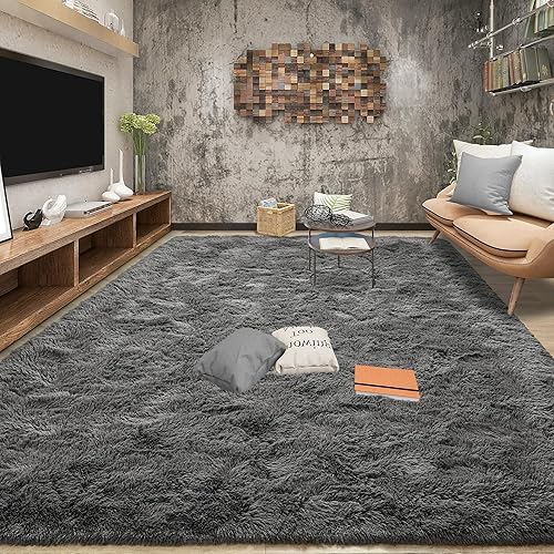 Miniatura 66 de Tepook - Alfombra súper suave y peluda para dormitorio, alfombras modernas peludas para niños para sala de estar, alfombra de felpa