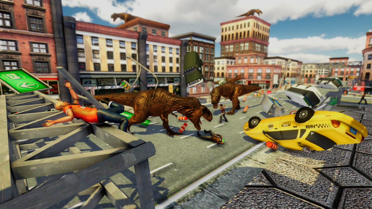 Dino in City 3D: Free Dinosaur Games for Kids - T-Rex Attack, Jungle