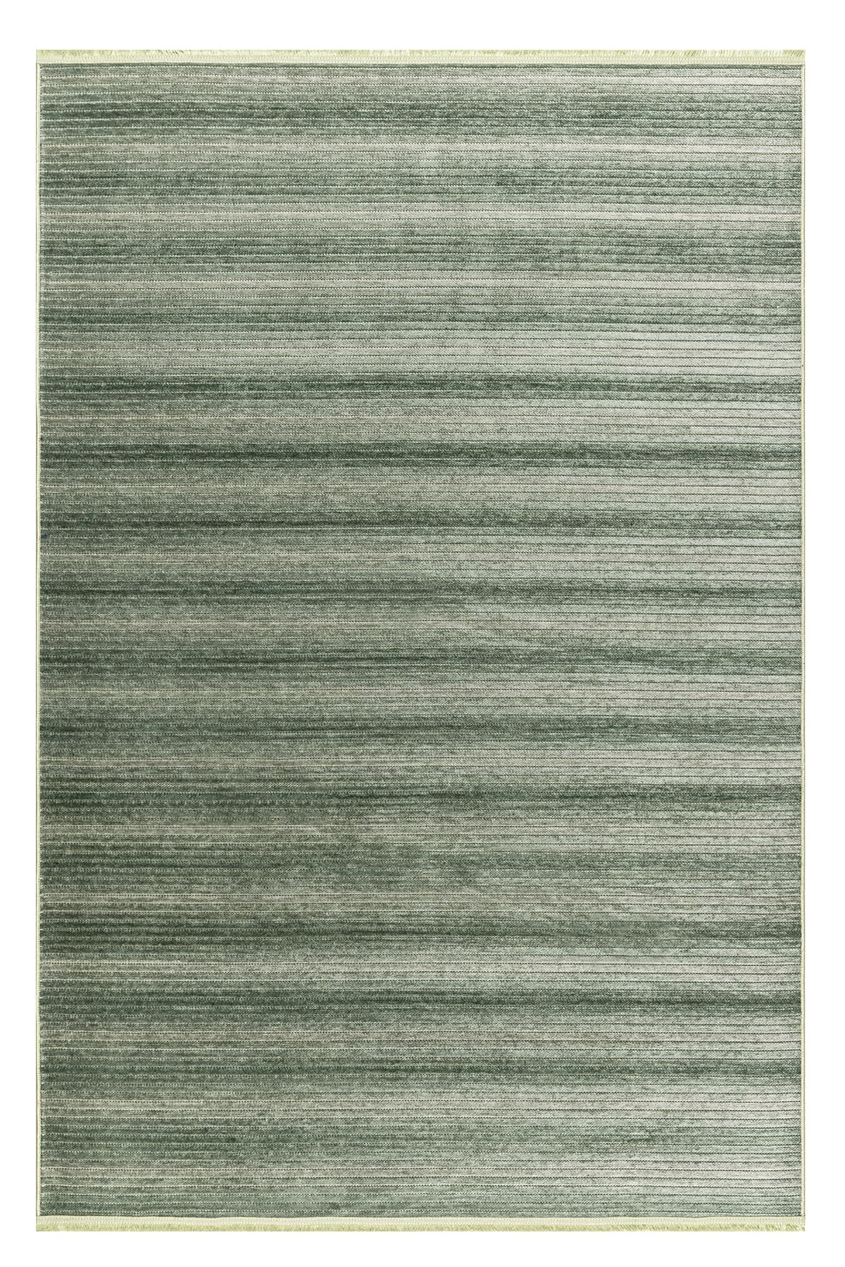 Stripe Yeşil Kilim Kaymaz Taban Salon Oturma Odası Antre Halısı 33011a, 60 x 100