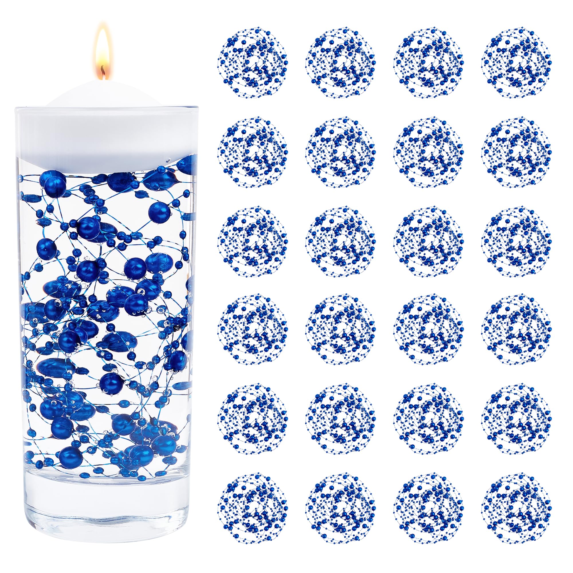 MAIBAOTA Blue Artificial Floating Pearl String for Floating Candle — image 1