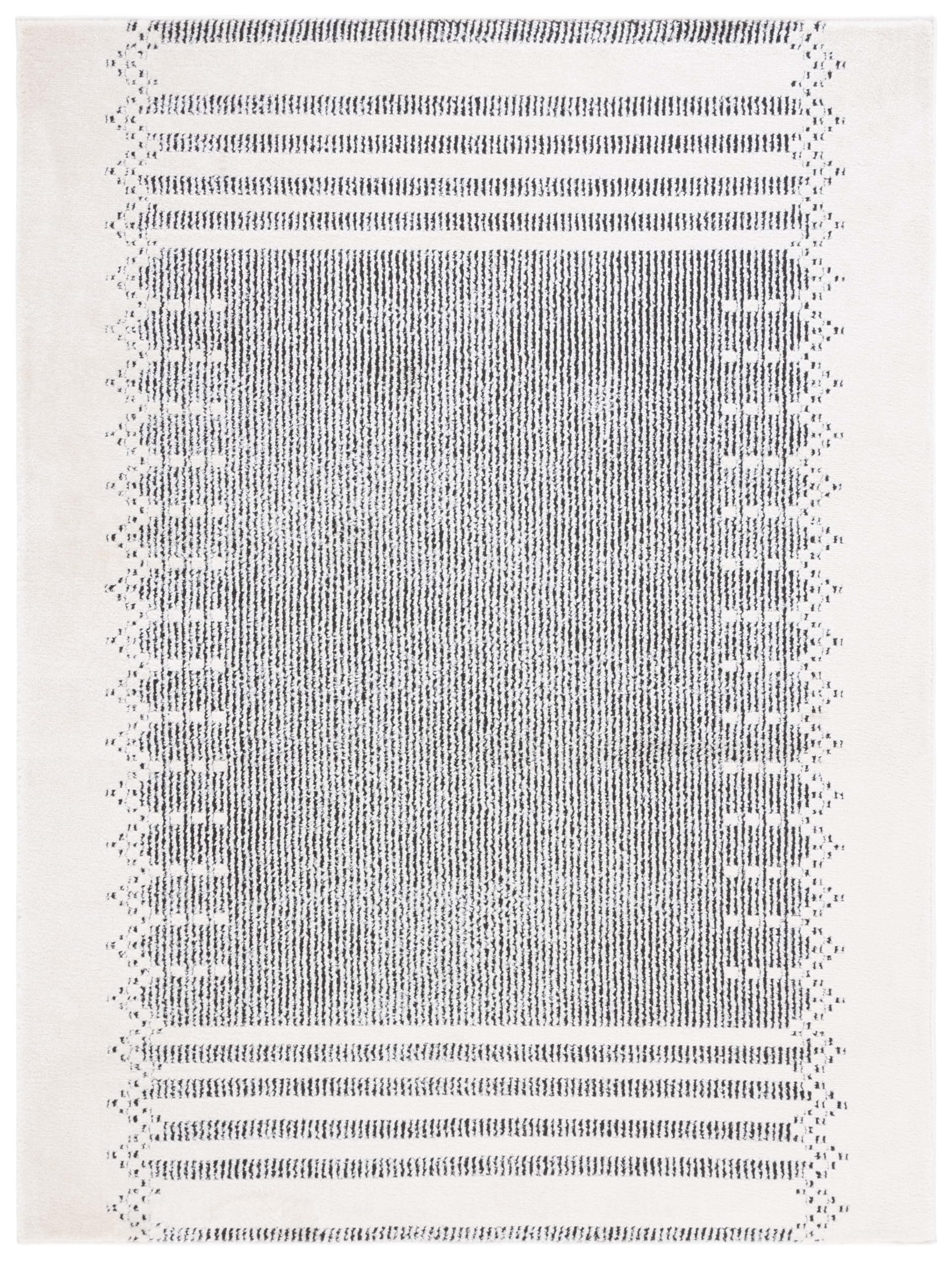 Safavieh Melody Collection - Alfombra de Pelo Corto, Color Marfil y Negro, 122 x 183 cm