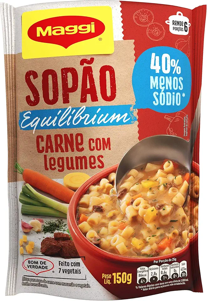 MAGGI Equilibrium Sopão Carne com Legumes Sachê 150g