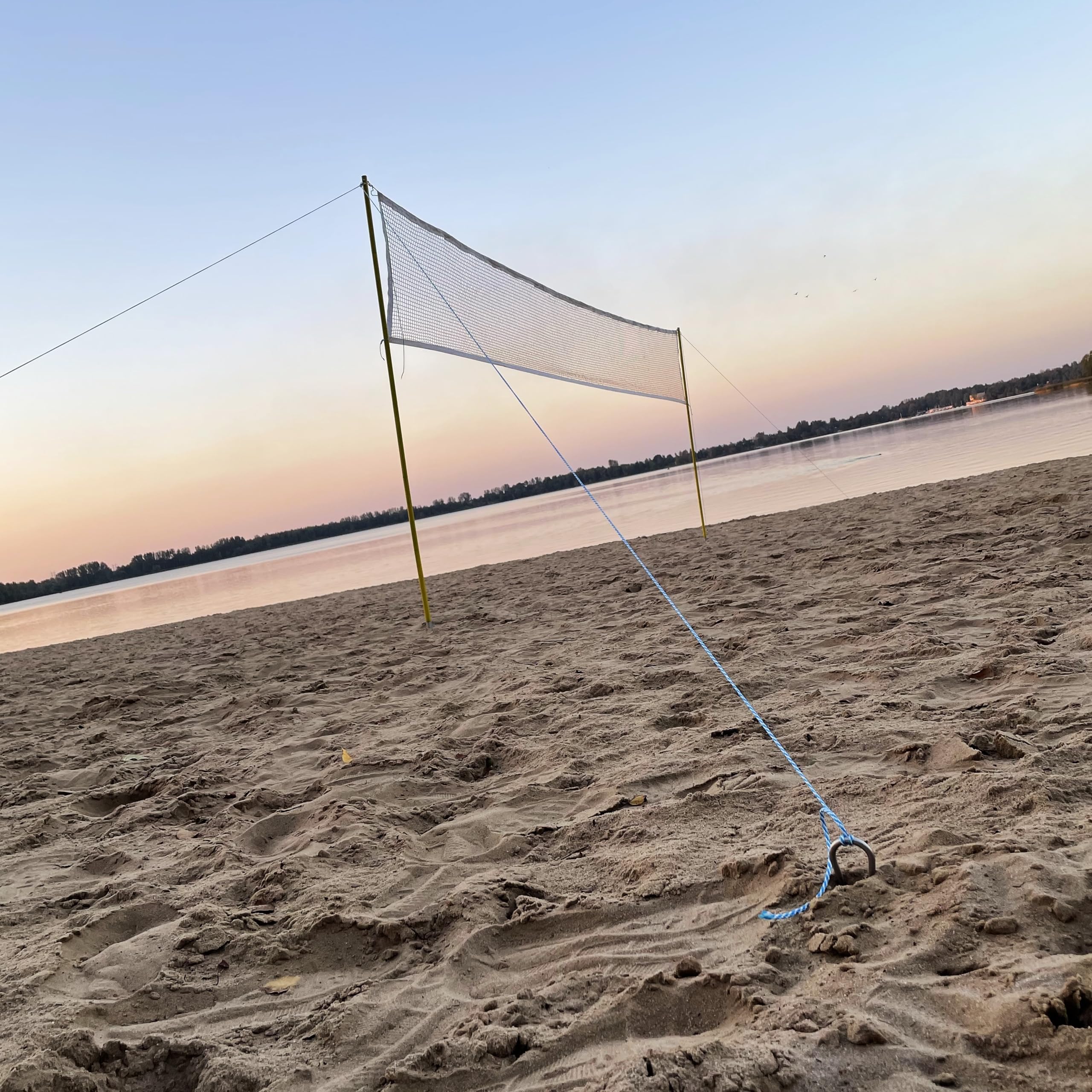 Volleyballnetz mit Pfosten Set Faltbar Outdoor 6,5 m