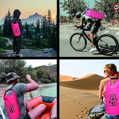 Miniatura 5 de Bolsas secas impermeables de 20 litros, ligera, flotante, con correas ajustables para viajes, pesca, rafting, natación, barco, senderismo,