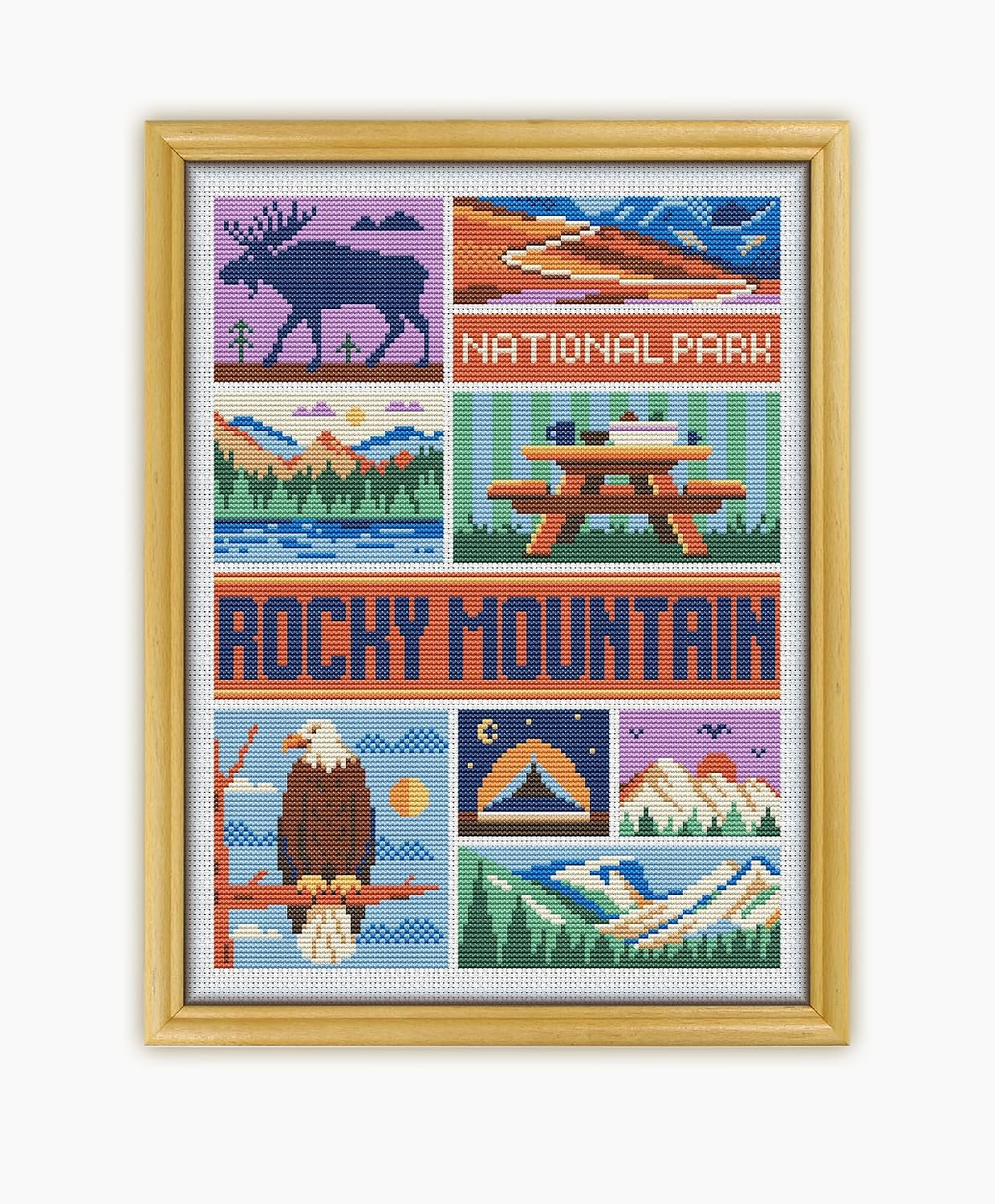 Rocky Mountain National Park Poster CS2718 - Counted Cross Stitch Pattern. Only Printed Pattern Inside. No Fabric, Threads, Needles, Hoops.