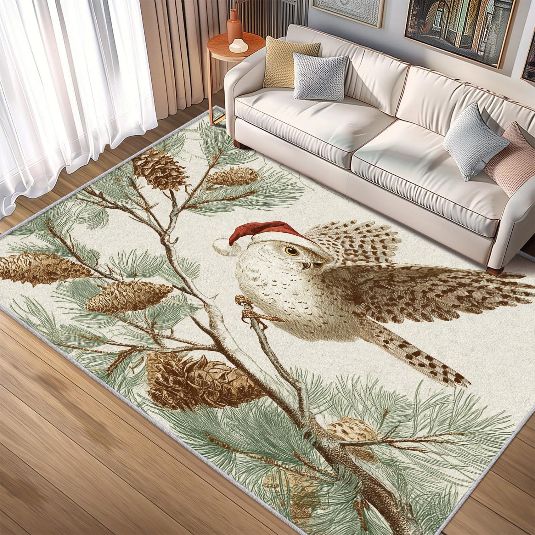 Tapis de Noël lavable 180x280 pour réchauffer l'ambiance du salon familial
