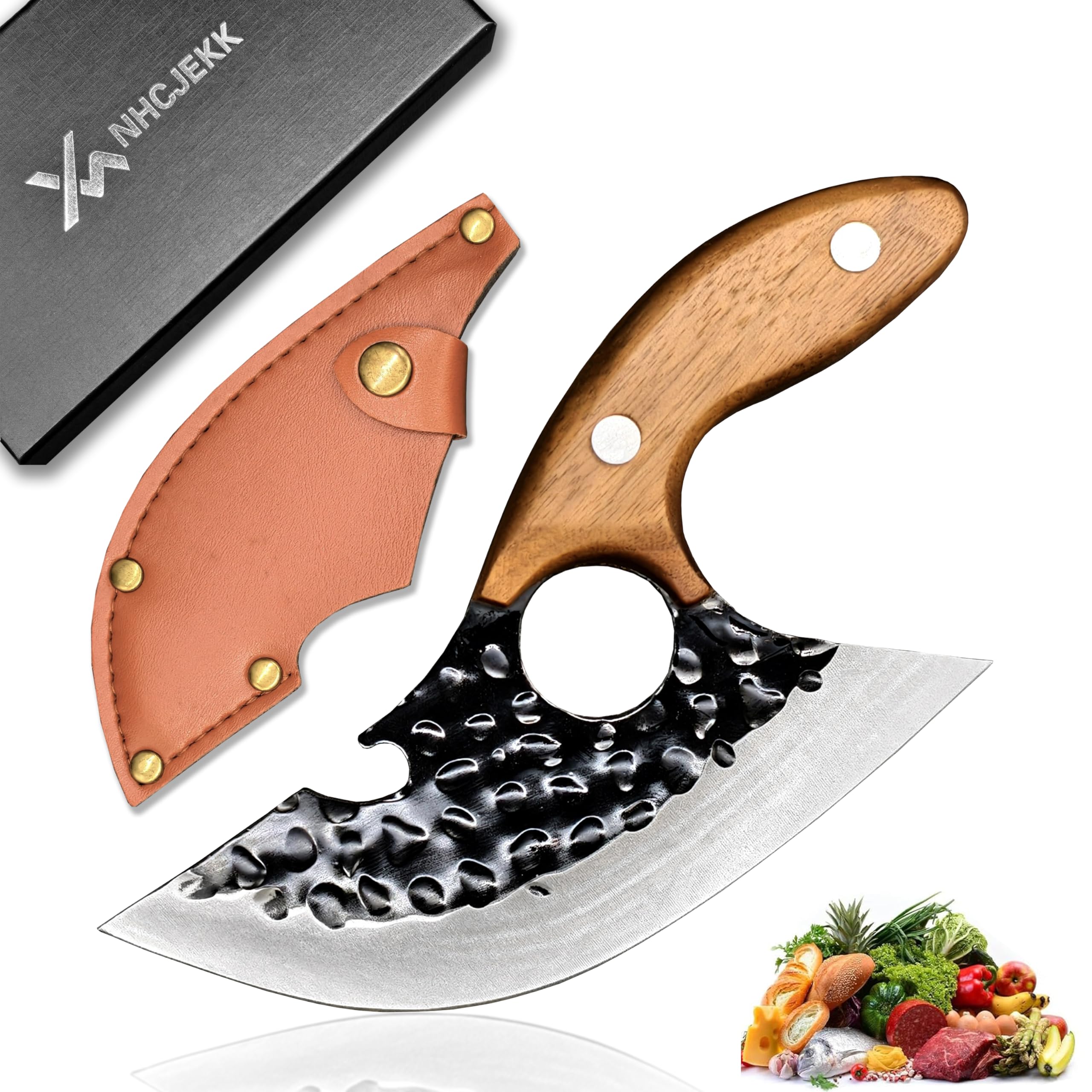 Viking Ulu Knife - Bone Cutting & BBQ Prep -1 Viking Ulu Knife - Bone Cutting & BBQ Prep -1
