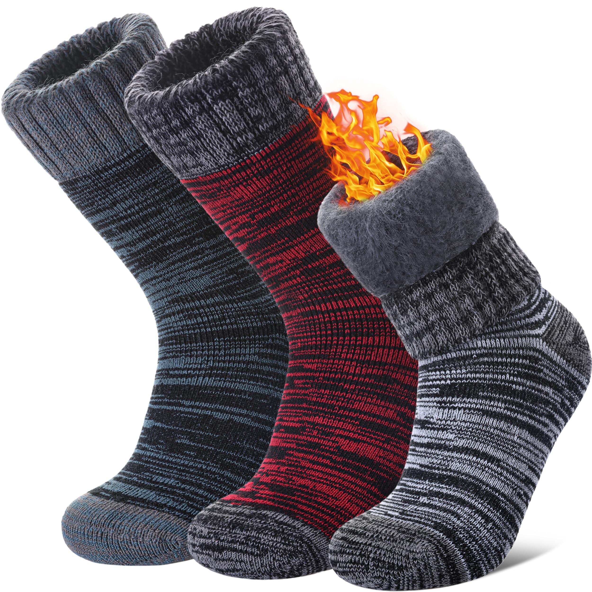 LANLEO Women Men Thermal Socks Warm Winter Extra Thick Insulated Heated Ski Crew Boot Socks for Cold Weather