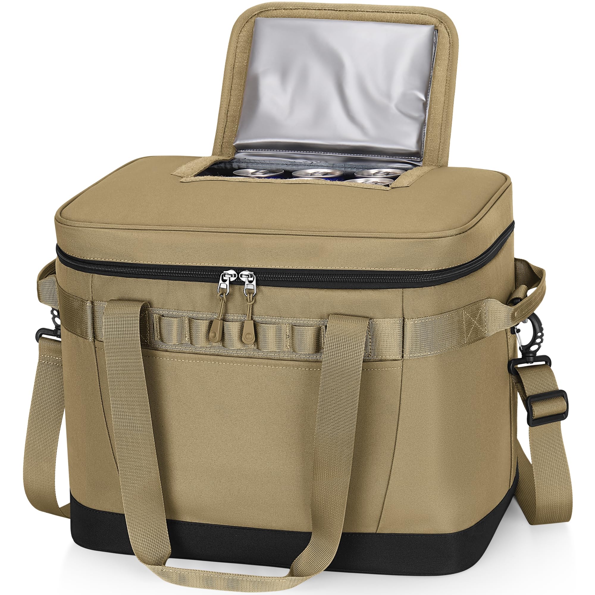 40L Insulated Cooler Bag, Leakproof Waterproof Cool Box with Hard Lid & Removable Shoulder Strap, Portable Thermal Cooler for Picnic, Camping, Beach & Travel, Keeps Food Cold/Warm