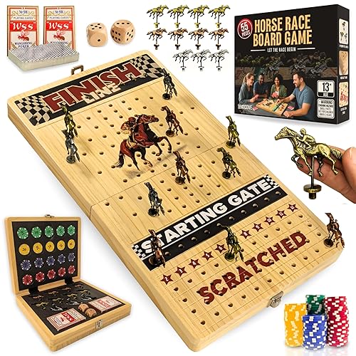 Horse Racing Board Game - Large 22 Inches Folding Horse