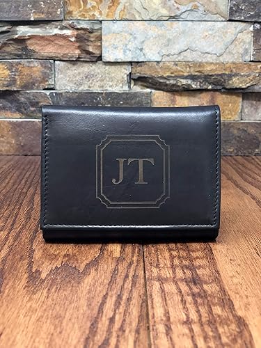 Miniatura 5 de Genuine Leather Tri Fold Personalized Mens Wallet (777)