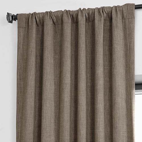 Miniatura 5 de HPD Half Price Drapes BOCH-LN185-P - Cortina de lino sintético para oscurecer ambientes (1 panel), 50 x 120pulgadas, color cacao holandés