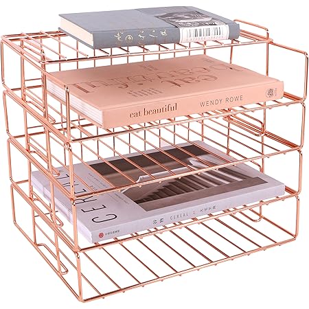 3-Tier Letter Tray Desk Organizer File Stackable Paper Tray Plastic