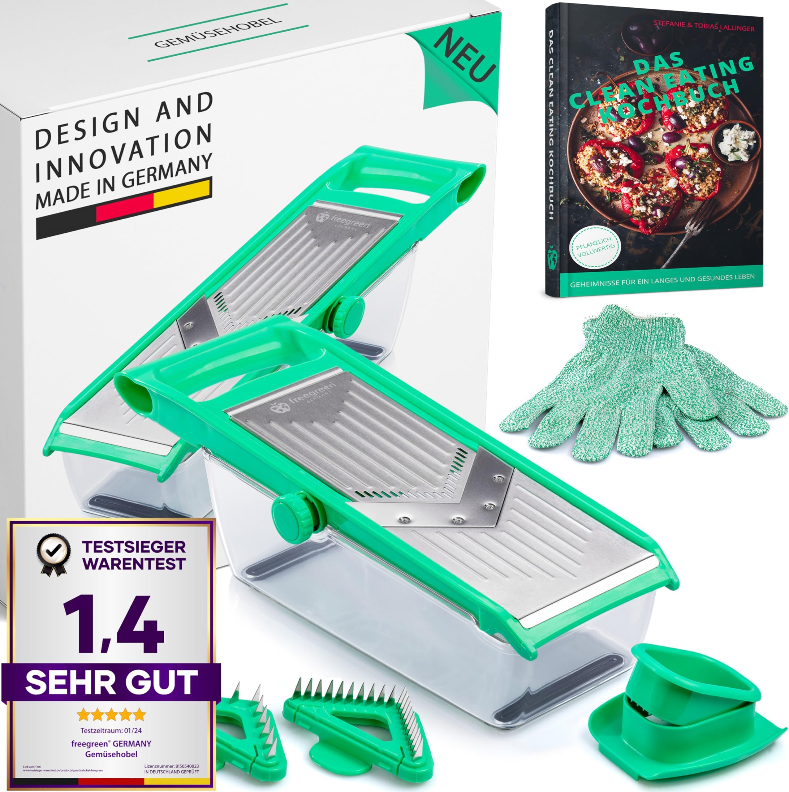 Herzschäler 3-in-1 – Schälen, Hobeln, Julienne Schneiden, Mit Fingerschutz