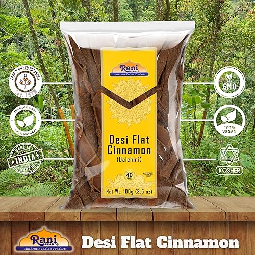 Miniatura 5 de Rani Desi (Dalchini) Canela plana 3.5 oz (100 g)  Todo natural  Vegano  Apto para gluten  Sin OMG  Origen indio