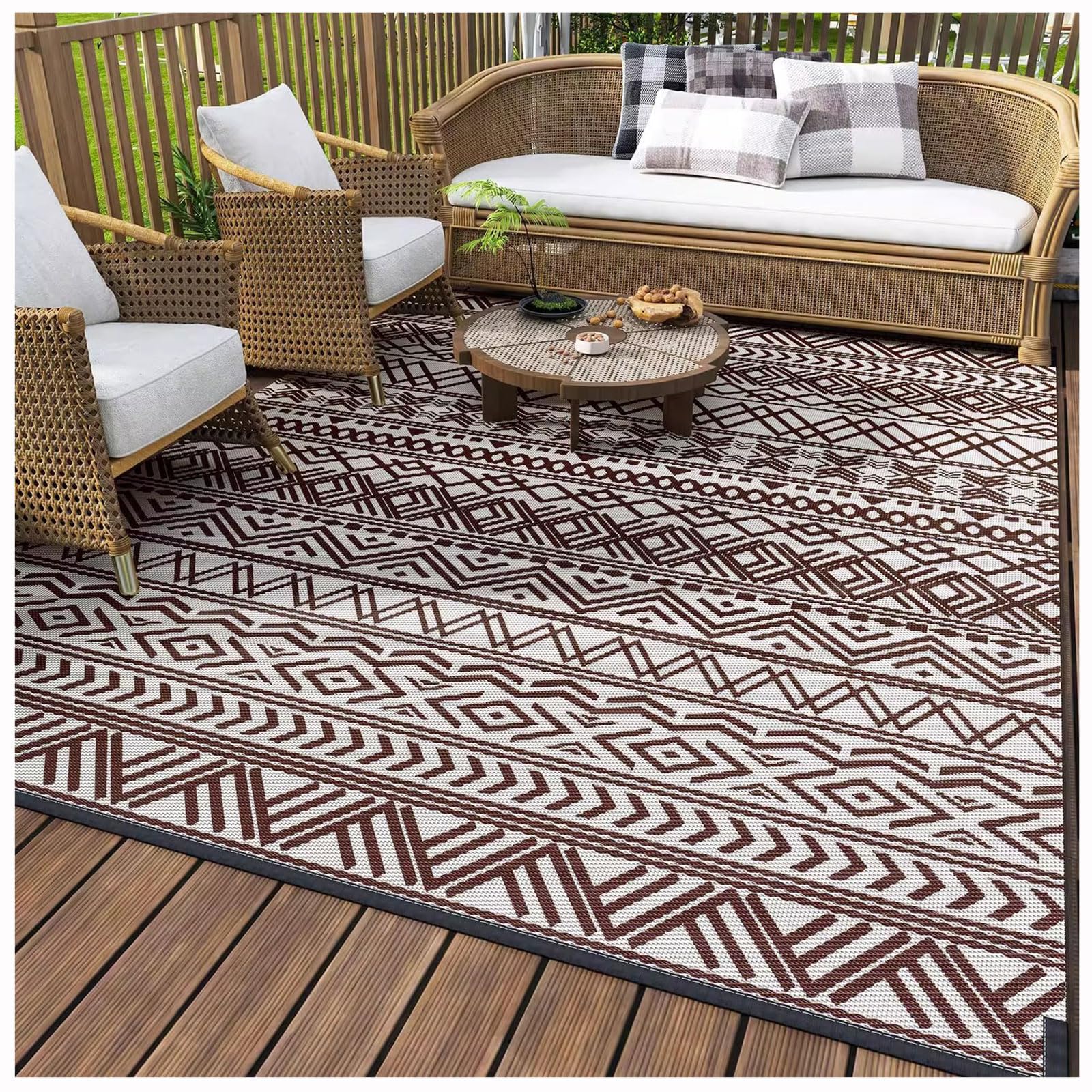 ZTGL Nowoczesny geometryczny dywan zewnętrzny, dywaniki do salonu i sypialni na patio, dywan antypoślizgowy do kuchni i jadalni, dywaniki do ogrodu,A,200x300cm