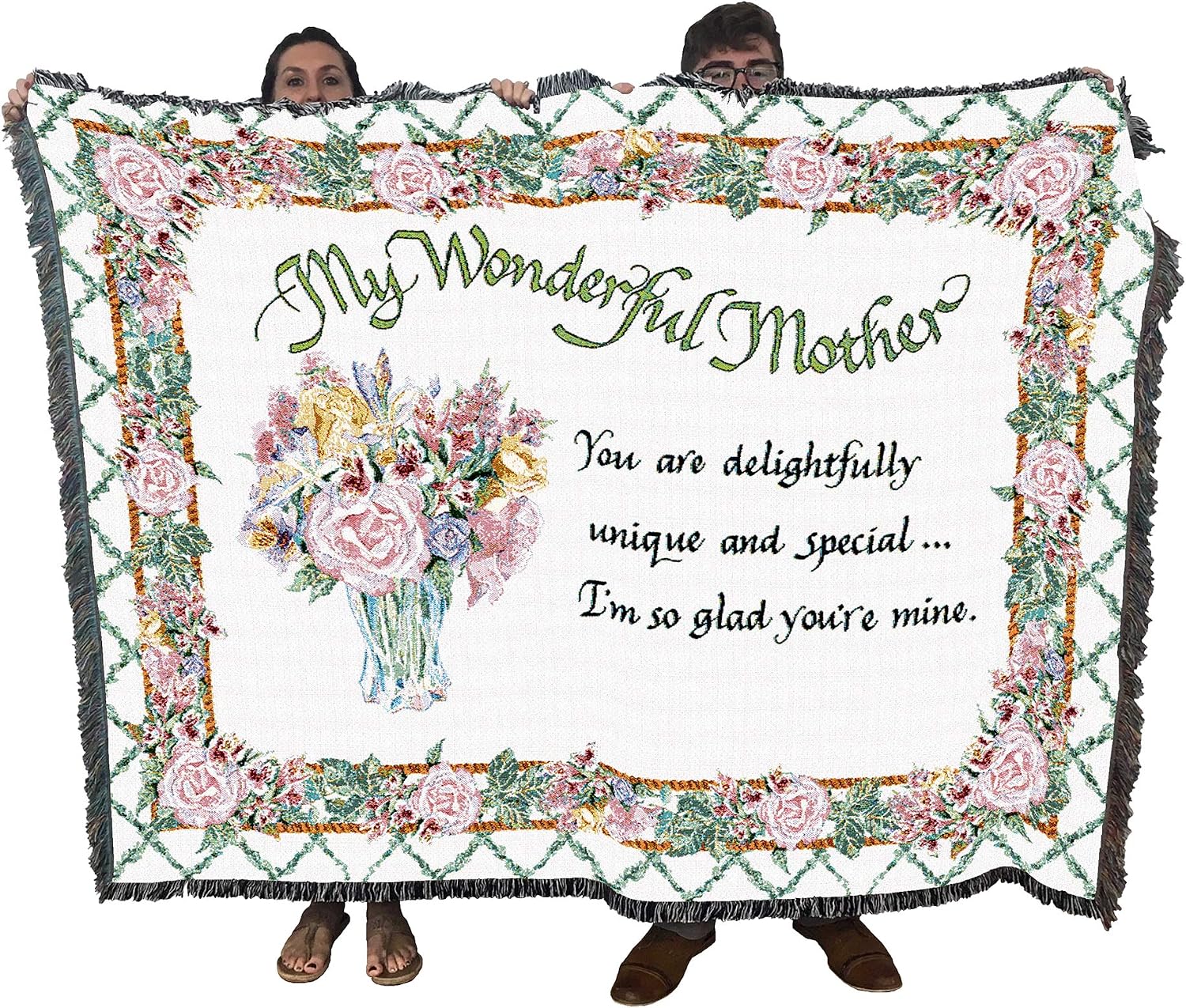 Pure Country Weavers My Wonderful Mother Blanket by Audrey Jean Roberts - Gift Tapestry Throw Woven from Cotton - Made in the USA (72x54)