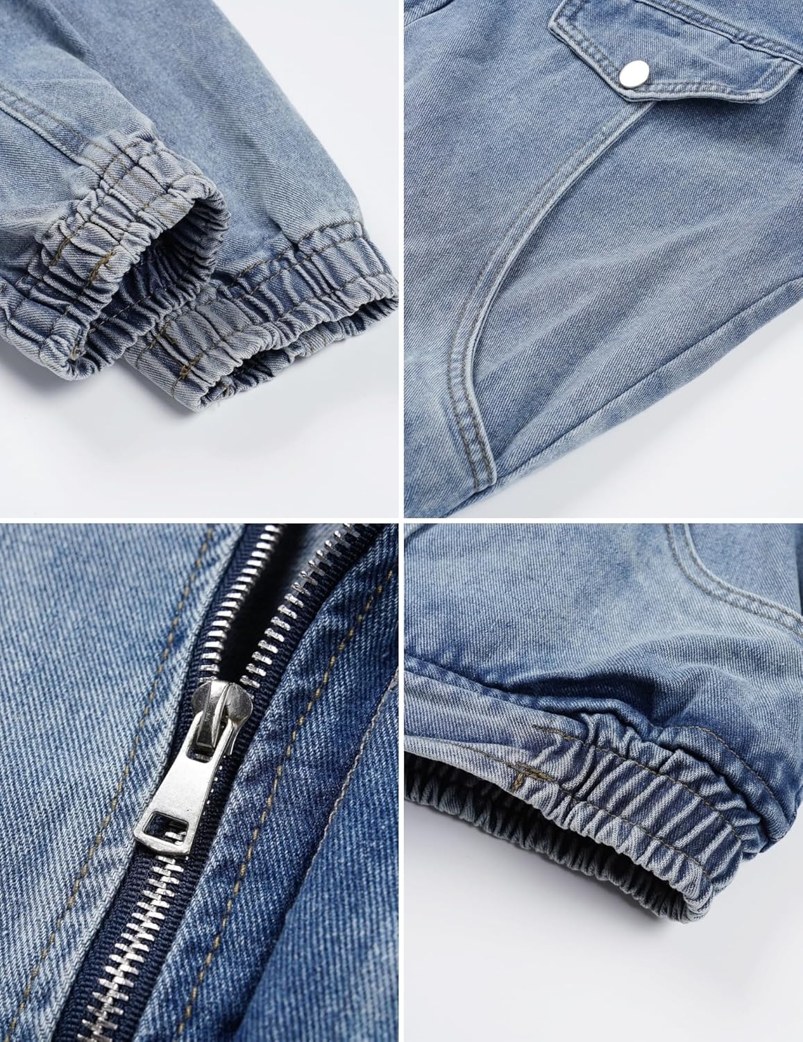 Vamtac Mens Denim Jacket with Contrast Collar, Vintage Washed Jean Jacket, Casual Button-Up Coat for Streetwear - Image 7