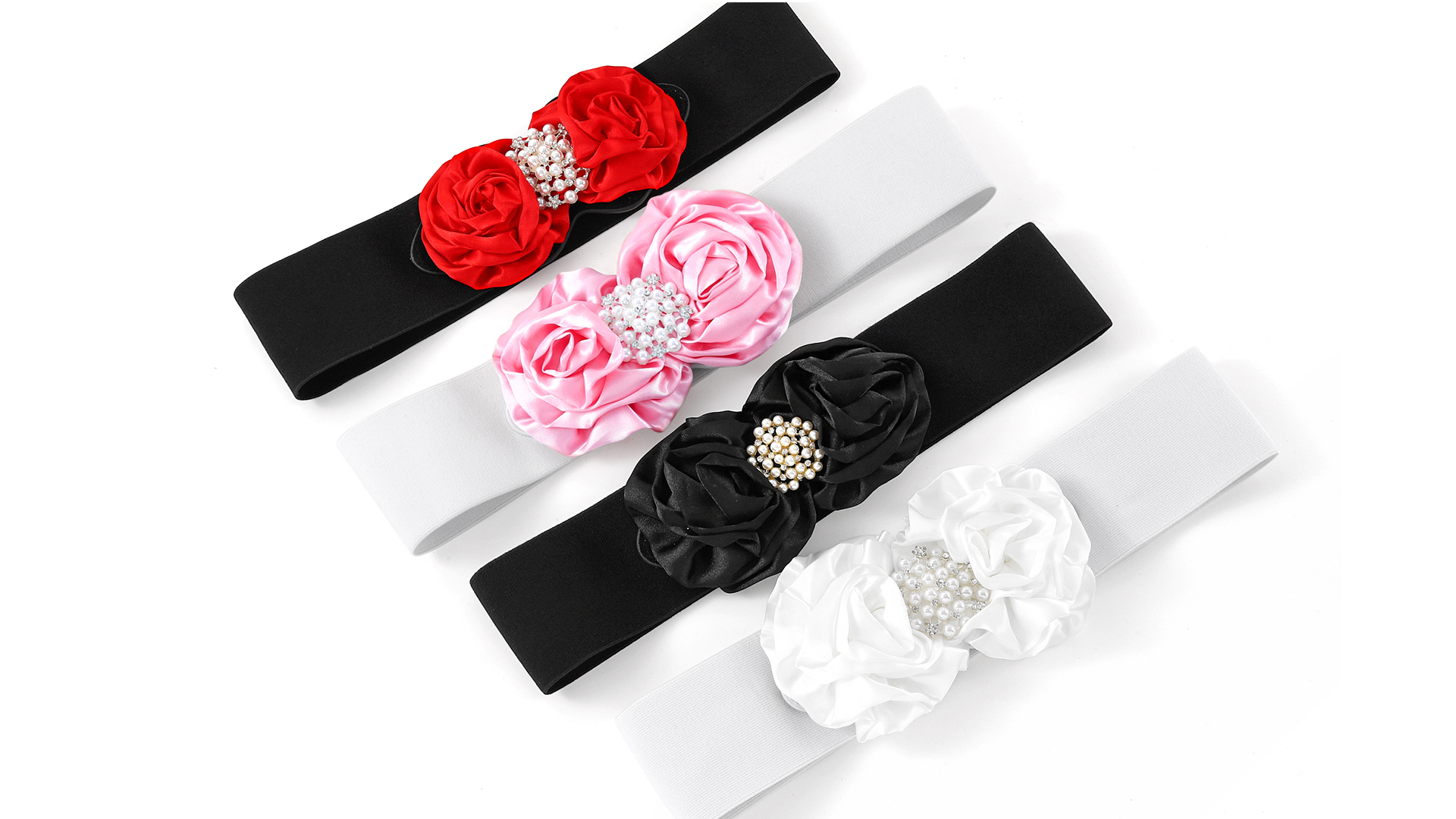 Amazon.com: Wriidy Stretchy Belt Wide Flower Belt Women  display picture 3