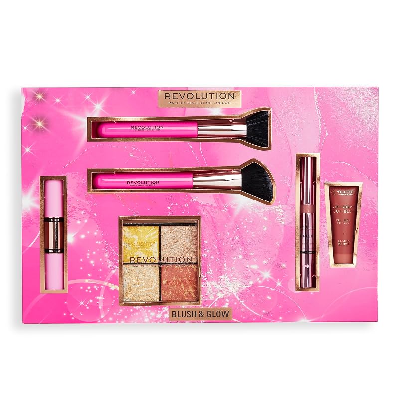 Makeup Revolution Conjunto para Maquiagem Blush e Iluminador com 6 Peças