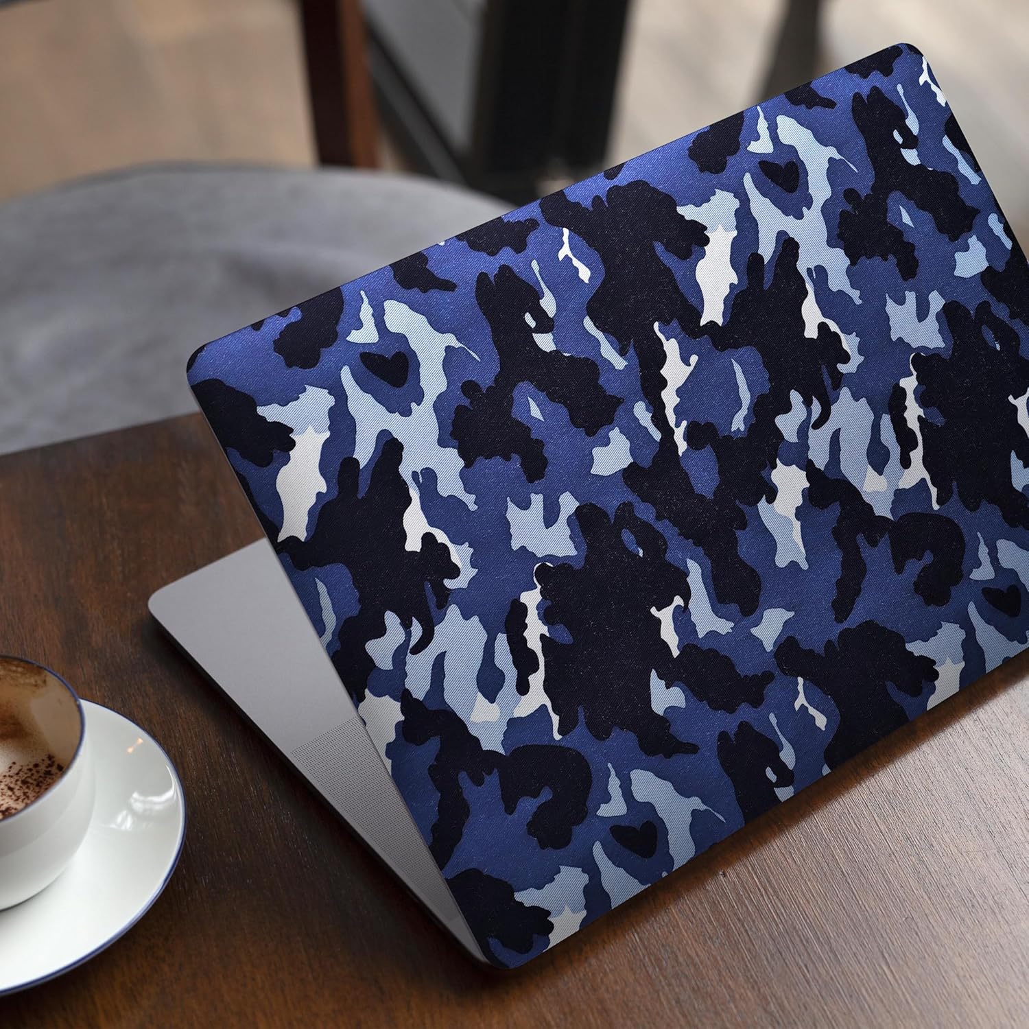 DesignSkinz - Compatible with MacBook Pro 14" M4 (A3401/A3185) - Skin Decal Protective Scratch Resistant Vinyl Wrap - Blue Vector Camo