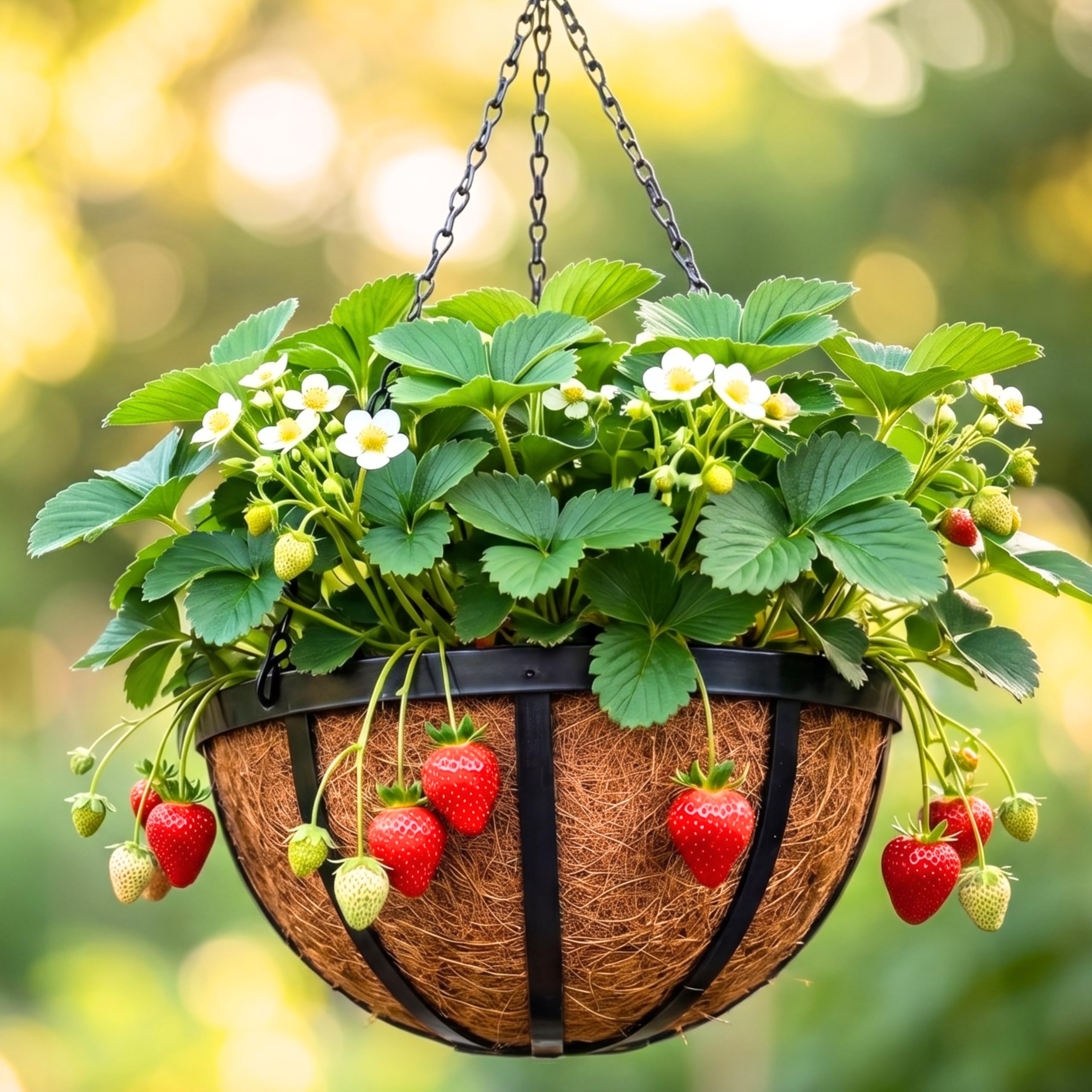 LaLaGreen Outdoor Hanging Baskets (12 Inch, 2 Pack)