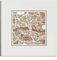 Vista 83 de O3 Design Studio Mapa de corte de papel Madrid negro mate de 20 x 20 pulgadas