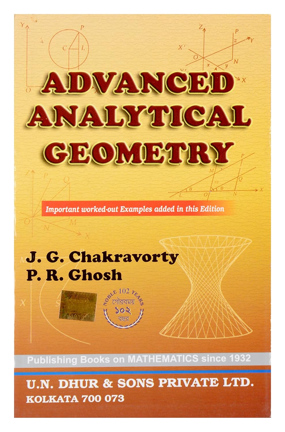 ADVANCED ANALYTICAL GEOMETRY J. G. Chakravorty and P. R. Ghosh