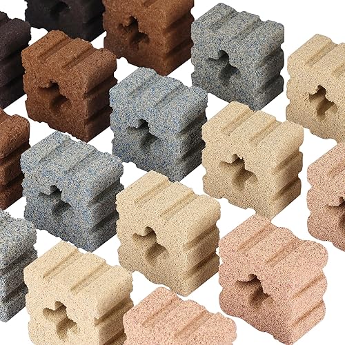 Miniatura 5 de RealPlus Medios de filtro para acuario, 40 piezas de ladrillo de cerámica biológica para acuarios marinos y de agua dulce, recipiente de filtro para