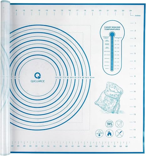 Amazon.com: Tapete de silicona para hornear con medidas, tapete para  pastelería, tapete para fondant, tapete para rodar masa, tapete para  corteza para tartas, 20 pulgadas de ancho, 28 pulgadas de largo, azul :