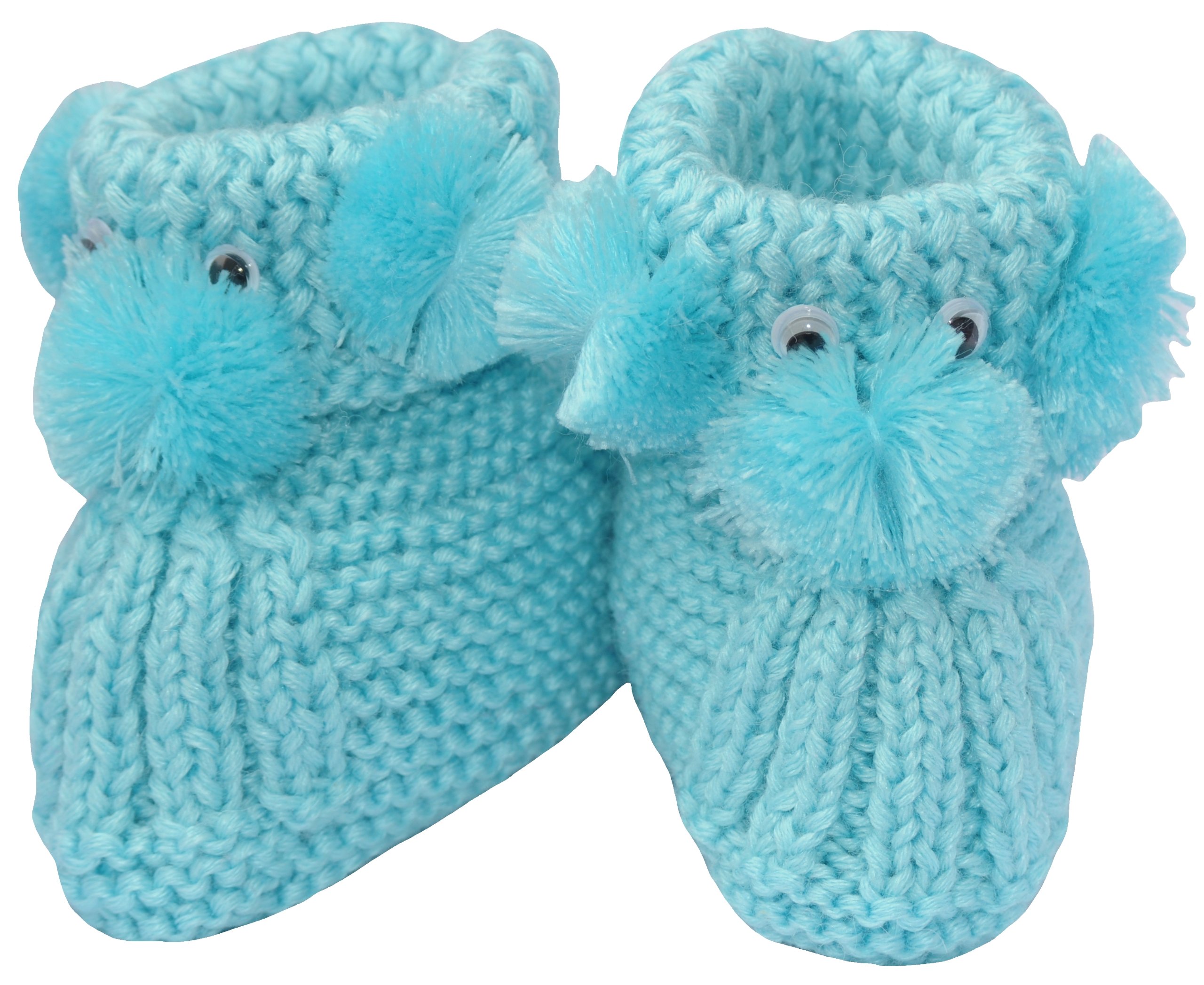 Knit Puppy Booties, Size: 0-12 M, Color: Light Blue