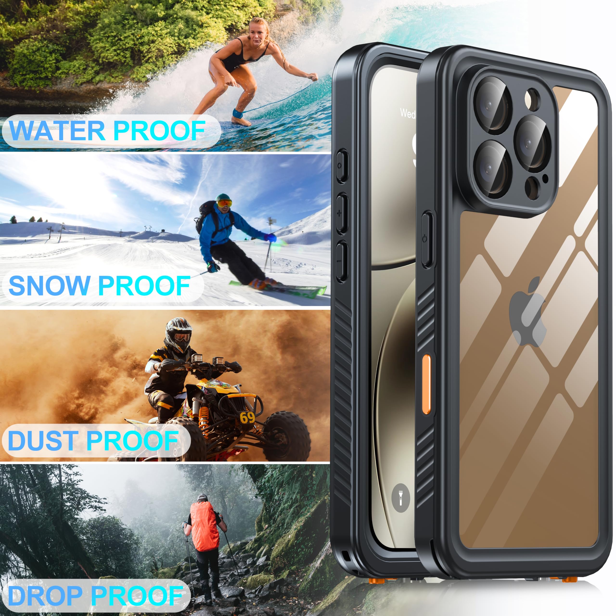 Custodia ANTSHARE Per IPhone 16 Pro 6,3" Con MagSafe – Trasparente Anti-ingiallimento + Pellicola HD 9H Inclusa – Protezione Antiurto Grado Militare - 2